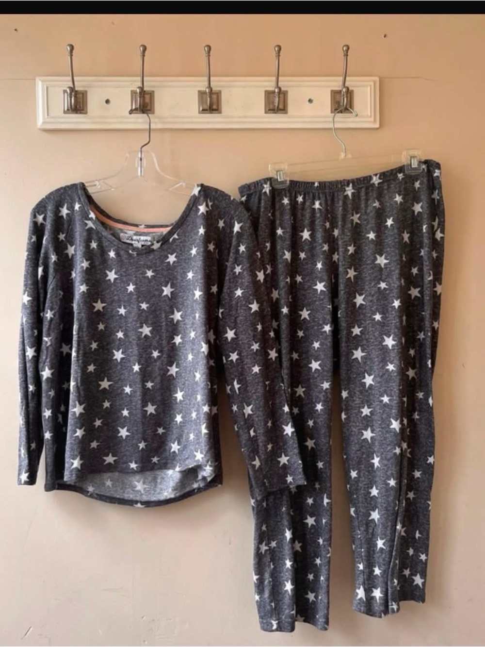 Dearfoams Star Print Pajama Set Size L